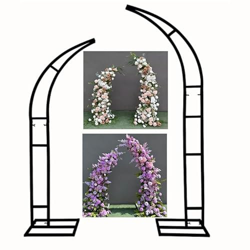 Arche De Ballon Structure Metal, Lot De 2 Support Incurvé pour Arche De Mariage avec Bases pour Décoration De Fond pour Anniversaire Fête Anniversaire De Cérémonie (Color : Black, Size : 180cm+210cm