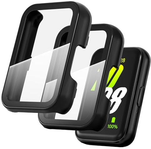 Diruite 2Pcs Screen Protector for Samsung Galaxy Fit 3 Case | All Around Ultra-Thin Hard PC Case with 9H HD Tempered Glass,High Sensitivity,Scratch Resistant,Black