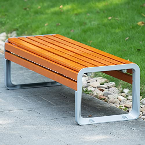 SORVA Gartenbank, Terrassenstuhl, wetterfestes Sitzmöbel, Terrassenbank aus Hartholz und Aluminiumguss, Zweisitzer-Sofa, Rückenlehnenbank für den Außenbereich im Park oder Pool, Sitzbank für den E