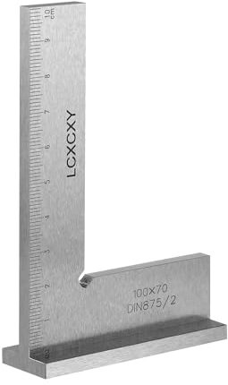 Anschlagwinkel Metall 100 x 70 mm, Zimmermannswinkel mit Messskala(cm), Massiver Schlosserwinkel Präzisions-90°- winkelmesser-Basis, Anschlagwinkel metall zur Haarwinkel in Metall Bau und Industrie