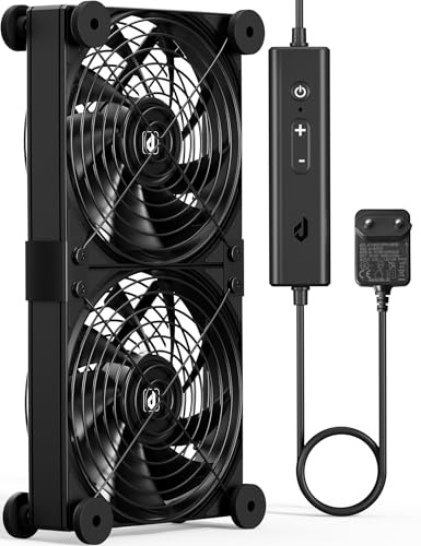 upHere gaming AC 220V PC, 2 x 120mm Lüfter, Dual Kugellager, 120mm Lüfter, AC Geschwindigkeitskontrolle, DC Lüfter 12V Kühlung für PC und Laptop, U3DC2