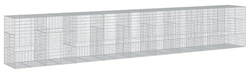 vidaXL Gabion with Lid 900 x 100 x 150 cm Galvanised Iron