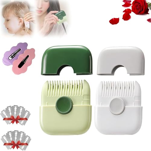 Spliss End Trimmer, Trimpocket Haarschneidemaschine Kamm Kinder, 2-in-1 Scherbürste, Rasiererkamm, Mini Tragbarer Haarbruchentferner für Frauen, doppelseitiges Design mit Abdeckung (2PCS-D)