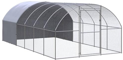 Xichuzi Outdoor-Hühnerstall, Kaninchenstall, Legenester Für Hühner, Hühnerhaus, Hasenstall Draußen, 3x6x2 m Verzinkter Stahl
