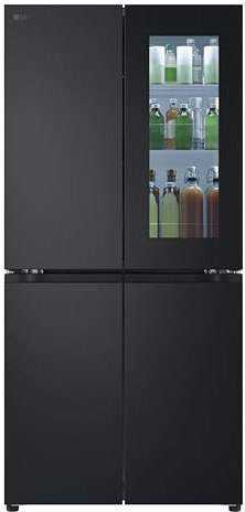 LG GMV860EPDE Frigorifero Slim Multidoor InstaView, Classe E, 530L, Wi-Fi, Linear Cooling, Total No Frost, Controllo da Remoto, Smart Diagnosis, Larghezza 835mm, Nero Opaco