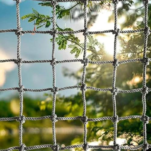 Durable Polyamide Climbing Cargo Net for Playground Equipment and Treehouse Support Sturdy Rope Netting for Plant Climbing Frame (117x117 inches)