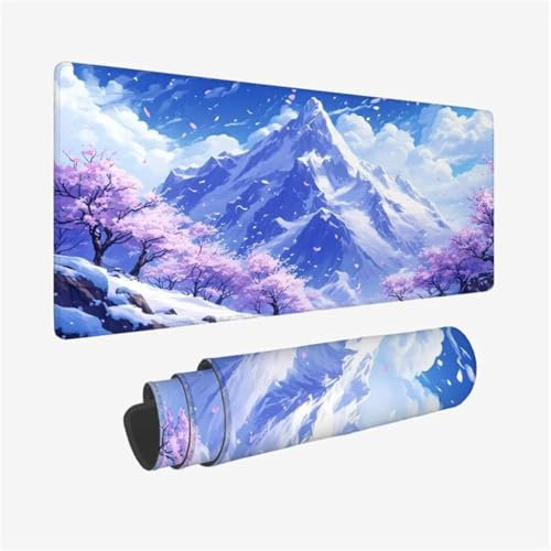 Alfombrilla Ratón XXL 1600x800mm,Alfombrilla Escritorio Blanco Mouse Pad,Alfombrilla Raton Nubes Alfombrilla Gaming Antideslizante Impermeable,Tapete Escritorio con Bordes Cosidos,Accesorios PC Q1-160