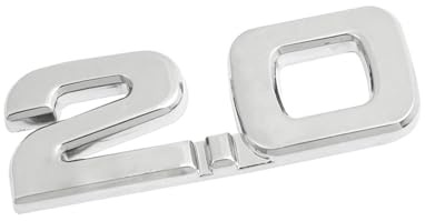 REPAIROCK Emblema de aleación 2.0 para coche, emblema 3D, decoración plateada, piezas de repuesto para automóviles