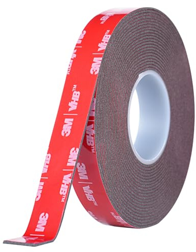 Czuibbou Doppelseitiges Klebeband, Extra Stark Klebend, Hergestellt aus originalem 5952 Rohmaterial, 15mm x 5M, 1.1 mm dickt, Wasserfest und Hochtemperaturbeständig für Auto, Heimdekoration