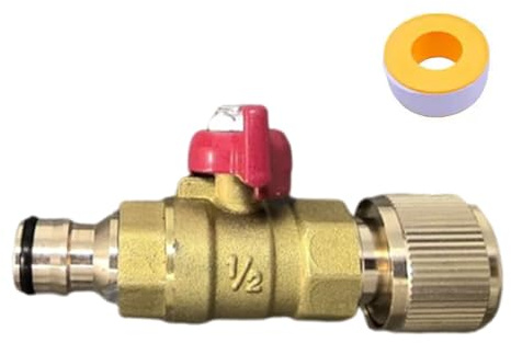 Brass Control Value, Brass Connector with Control Valve Garden Hose Quick Release Connector Inline Shut Off for Garden Hose Pipe (One Male and One Female)