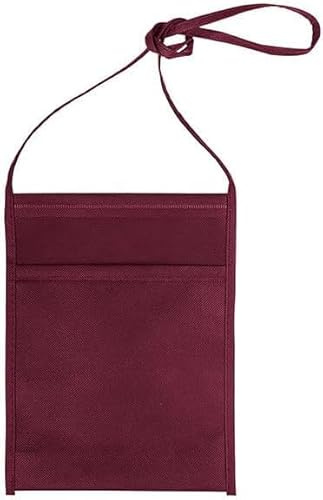 pubblienne 50 Tasca Portabicchieri con Tracolla - Sacca Porta Calici in TNT 18x23 cm - Porta Bicchieri da Collo in Diversi Colori - Idea Regalo Feste, Sagre e Degustazioni (Bordò, 50 Standard)