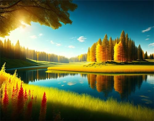 Puzzle 30 Teile für Erwachsene, Goldener Herbstwald 25x20cm Puzzle Erwachsene 30 Teile Lernspiel Herausforderung Spielzeug, Geschicklichkeitsspiel für die ganze Familie