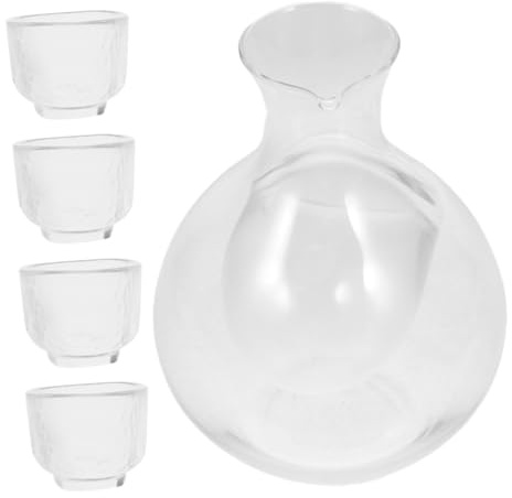 VALICLUD Carafe à Vin Japonaise Verre Transparent avec Poche à Glace Pichet Incliné pour Whisky et Vin Service Rafraîchissant pour à Carafe Verres