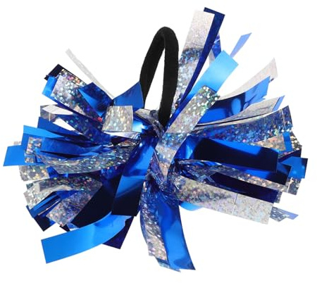 LABRIMP Pom Poms Cheerleading Blu e Argento con Elastico per Capelli Fiori da Polso Leggeri per Accessorio Decorativo per Festival e Party