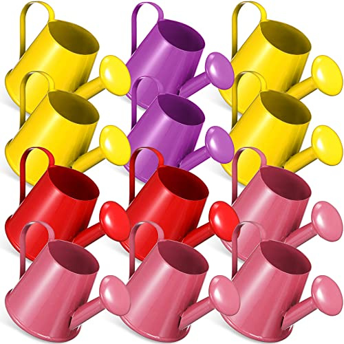 ifundom 12 Regaderas Pequeñas de Hierro, Juguetes de Aspersores para Baño y Exterior, Accesorios para Fotos, Colores Aleatorios, Tamaño Mini, Ideales para Jardinería Color Color Aleatorio