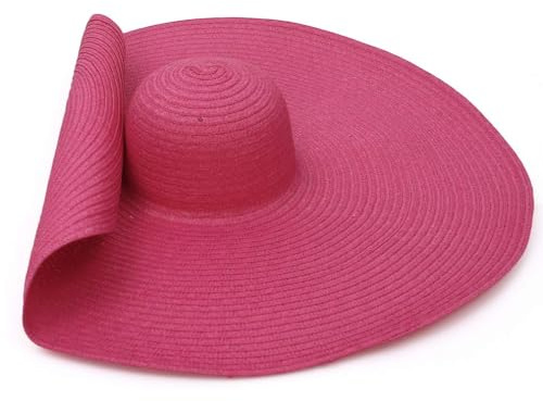 GEMVIE Pamelas - Cappelli di Paglia da Donna, per Spiaggia, alla Moda, Grande, Anti-UV, Pieghevole, per Le Vacanze in Spiaggia