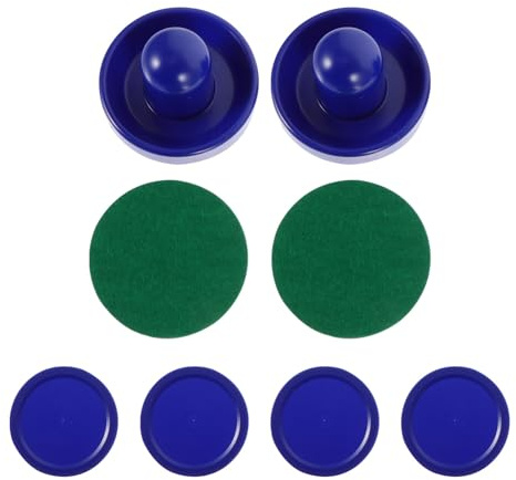 DOITOOL Set di Accessori per Air Hockey in Plastico Blu, Spingitori e Dischi per Tavolo da Gioco, per Attività All'aperto