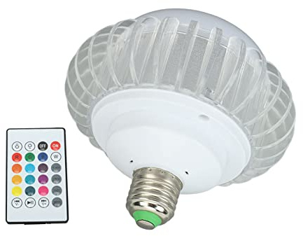 Cocoarm Lampadina LED Intelligente con Altoparlante Bluetooth ABS PC RGB Luce Bianca E26 E27 Telecomando a 24 Tasti da 86 a 265 V per Camera da Letto Soggiorno Bar per Feste