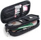 MLMSY Make-up-Tasche für Frauen mit Spiegel Beauty Pinsel Reise-Kit Organizer Kosmetiktasche Professional Multifunktions 2 Layer (schwarz) (A:Trompete), 1 Stück (1er Pack)
