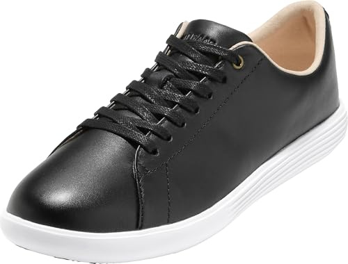 Cole Haan Womens Grand Crosscourt II Black Leather/White 9 B - Medium