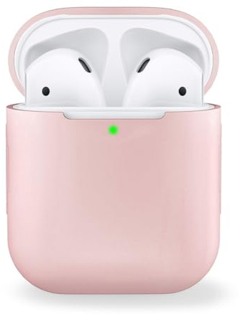 MyGadget Cover in Silicone Morbido Custodia Compatibile con Apple AirPods 1 e 2 Generazione - Case per Cuffie Auricolari - Skin in Gomma - Rosa
