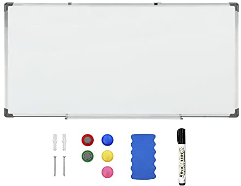 Gawany Whiteboard Magnetisch Magnettafel Magnetwand Wandtafel Pinnwand Memoboard Präsentationstafel Schreibtafel Stahl Weiß 110x60 cm