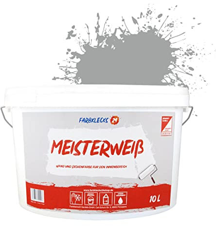 Farbklecks24 Meisterweiß Color, Wandfarbe Grau 7-1 (10L),(versch. Farben),hohe Deckkraft