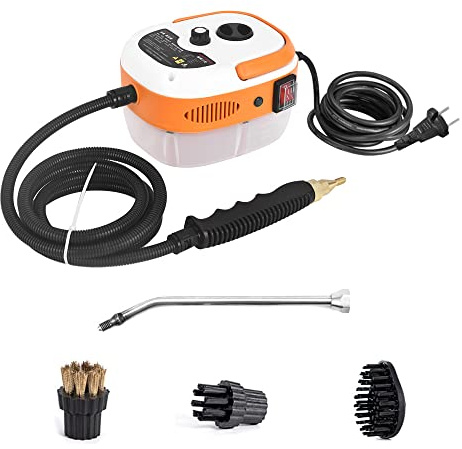 Daoco Limpiador De Vapor De Mano Portátil De 2500 W, Máquina De Limpieza A Vapor Presurizada De Alta Temperatura con Cabezales De Cepillo para Muebles De Cocina, Baño Y Coche