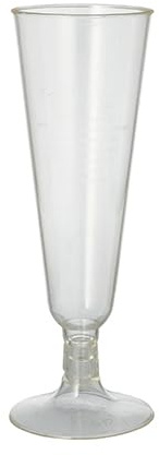 PAPSTAR 240 Stiel-Gläser für Sekt, PLA Pure 0,1 l glasklar mit glasklarem Fuß Einweg Sektgläser Bio