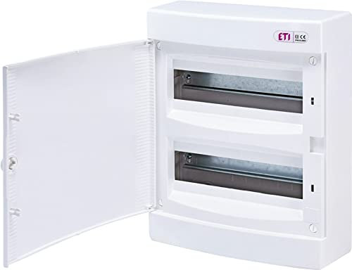 ETI Kleinverteiler 2-reihig Aufputz – Robuster Sicherungskasten - Verteilerkasten mit 24 Modulen - IP40 - Unterverteilung Aufputz ideal für Haus, Garage oder Werkstatt