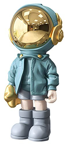 Dosker Astronauten-Statuen, Raumfahrer, Skulptur, Polyresin, Kunstgeschenke, hellblaue Figur, Ornament, Raumdekoration für Männer, Zuhause und Handwerk, Desktop-Zubehör, Tischdekoration, Wohnzimmer,