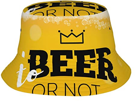 ZORIN Fischerhut Faltbare Sommer-Sonnenhüte 3D zu Bier oder nicht zu Biereimer-Kappe Unisex Fischer-Kappen für Männer Frauen Schwarz, Schwarz , One size