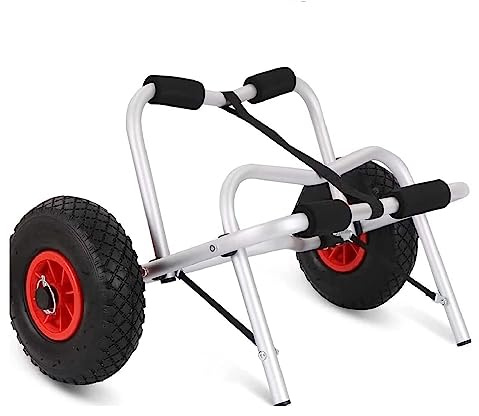 Youyijia Klappbarer Kajakwagen aus Aluminiumlegierung 100kg Tragfähigkeit | Faltbarer Kajakwagen mit Spanngurt; Kanuwagen; Transportwagen; Surfbrettwagen