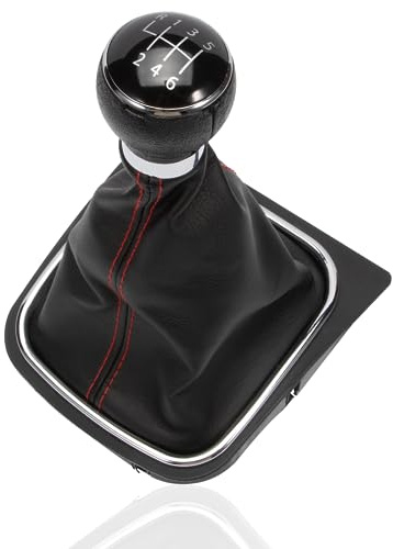 MangWany Pomo palanca cambios botas 6 velocidades compatible con VW Golf 5 V Golf 6 VI 1K0711113 5K0711113 1K8711113 juego completo marco perilla
