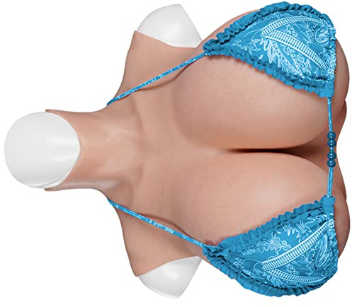 EQAIWUJIE Riesige Brustplatte K Cup Silikonbrüste für Crossdresser Cosplay Drag Queen (Colore 1, K Cup Cotton Filled)