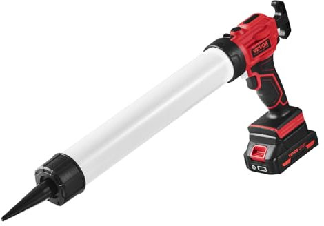 VEVOR Akku-Kartuschenpistole Kartuschenpresse Silikonpistole (20 V, für 600 ml-Kartuschen, bis zu 270 kg, 4-Gang einstellbare Drehzahl, Inkl. Akku und Ladegerät) Kompatibel mit Acrylsäure, Klebstoffe