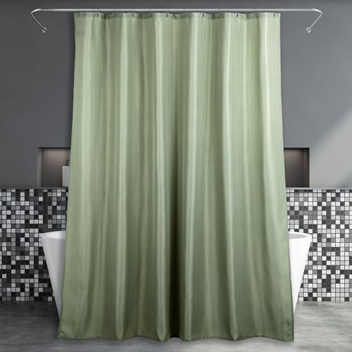 Gräs Grön Tyg Badrum Duschdraperi: Anti Mögel, Mögelbeständig, Vattentät, Tvättbar - Elegant Lätt Polyester Våtrum - 183 x 200cm Droppe