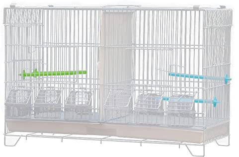 Vogelkäfig für den Innen- und Außenbereich, Metall, für Wellensittiche, Papageien, Finken, untrennbar, Kanarienvögel, mit Trennnetz, Schublade, mittelgroß und klein, 60 x 26 x 39,5 cm