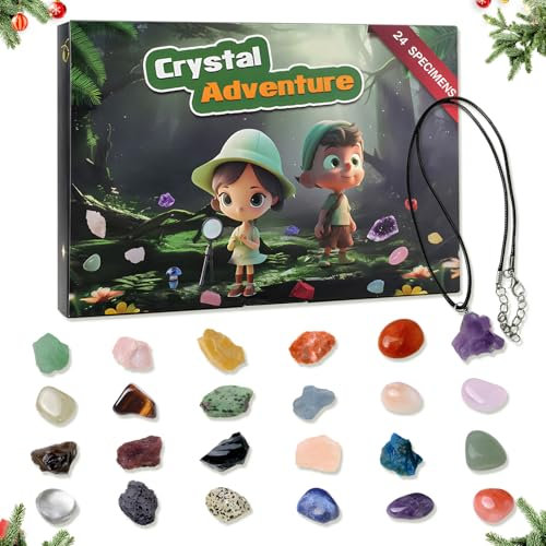 panemy Adventskalender 2025 Kristalle, Edelstein Adventskalender Kinder für Mädchen Jungen Geologie Enthusiasten