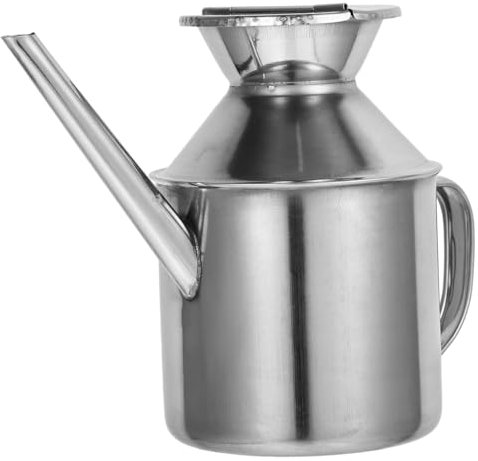 OKUMEYR Botella Dispensadora De Aceite y Vinagre 200 Ml Acero Inoxidable Resistente Alta Temperatura Filtro Práctica Para Cocina y Uso Doméstico