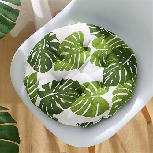 Morbuy Cuscini per Sedie Rotondo,Moderna Cuscini per Sedie,Cuscini Sedie Cucina Morbido Spessa,Lino Tatami Cuscini per Sedie per Giardino Cucina Sedie da Pranzo Soggiorno (45cm-1pc,Foglia di banano)