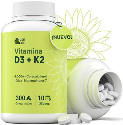 Vitamine D3 et K2 4000-300 Comprimés - 10 Mois | Premium : MK-7 100% All-Trans Biodisponibilité Maximale | Soutient les Os, le Système Immunitaire et le Cœur