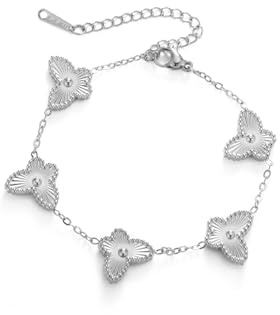 Dreamtimes Schmetterling Armbänder für Frauen Einstellbare Charme Armbänder Schmuck Lucky Butterfly Armband für Mutter Ehefrau (Silber)