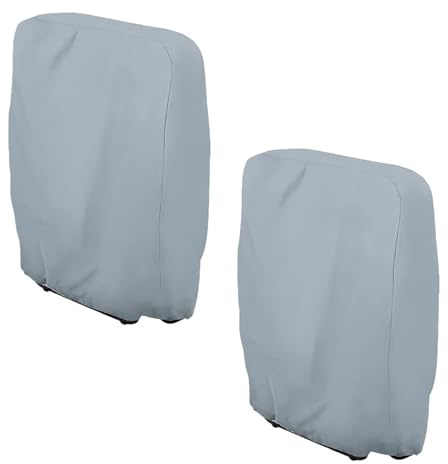 SEIWEI 2 coperture per sedie pieghevoli per esterni, 71 x 110 x 20 cm, impermeabili, in tessuto Oxford, copertura per sedie da patio, per casa e giardino, protezione per mobili (grigio)