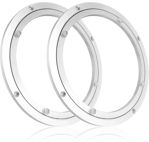 AKOLAFE Pack of 2 10 Inch Turntable Made of Aluminium Alloy Swivel Bearing Swivel Plate 360 Rotating Fitting Heavy Duty Turntable Diameter 250 mm Swivel Plate Table for Furniture TV Rack Chairs Desk