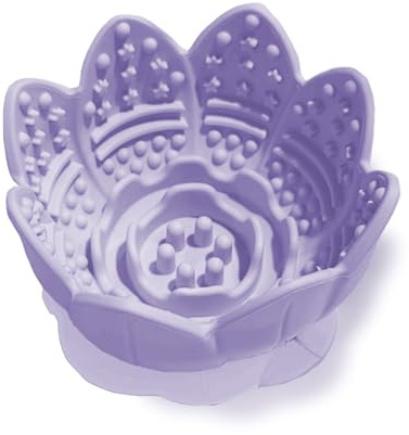 Dog Lick Bowl Pet Slow Feeder Bowl, Interactive Pet Food Bowl, Anti-Choking Design, Non-Slip Base (Purple, Small)