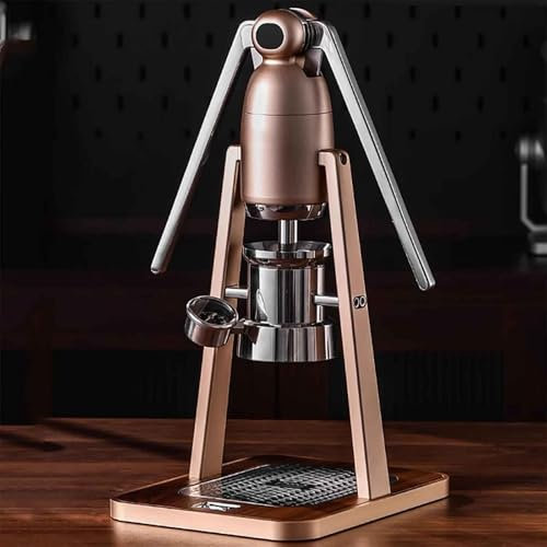 Manual Lever Espresso Machine,58MM Portable Direct Lever Manual Espresso Maker,3-12ABar Manual Lever Espresso Machine with Powder Bowl and Coffee Handle,for Commercial Home Outdoor(Rose Gold)