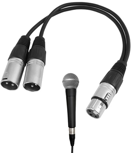 12 Inch Patch Y Cable Cords - X LR Dual XLR Kabel - 0,3m Pro Series Y-Kabel Splitter (0.3M 1x XLR Female to 2x X LR Male Cable), 3pin X LR Female to Dual 2 XL R Male Stecker Y Splitter Kabel Adapter