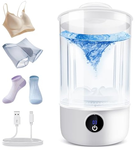 Unterwäsche-Wascher, tragbare Mini-Waschmaschine, verbesserte Mini-Waschmaschinen, wiederaufladbare drahtlose Waschmaschine, Wäschebecher für BHs, Unterwäsche, Socken (Weiß)