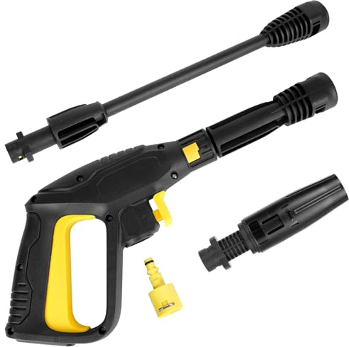 YUET Trigger högtryckstvätt pistol strålbricka och förlängningsstav kit med O-ringadapter kompatibel med alla Kärcher K2-modeller (nya och gamla), K3, K4, K5, K7-serien snabbanslutning smutsspruta
